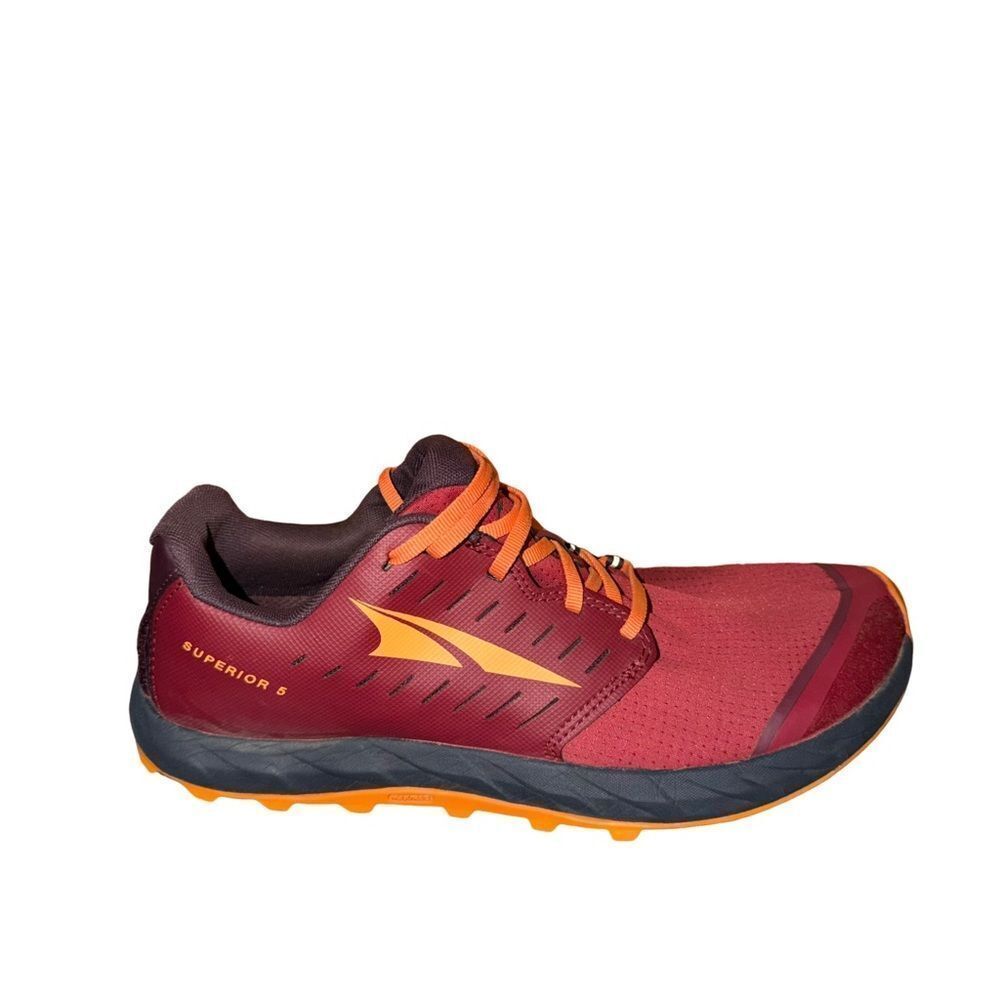 Altra Superior 5 Trail Shoe — Maroon with Orange Accents size 10.5 women’s
